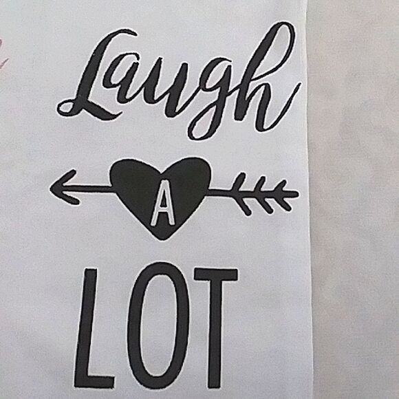 Wine Bag Canvas Sewn Divider "Wine a Little Laugh a Lot" - Picture 5 of 5